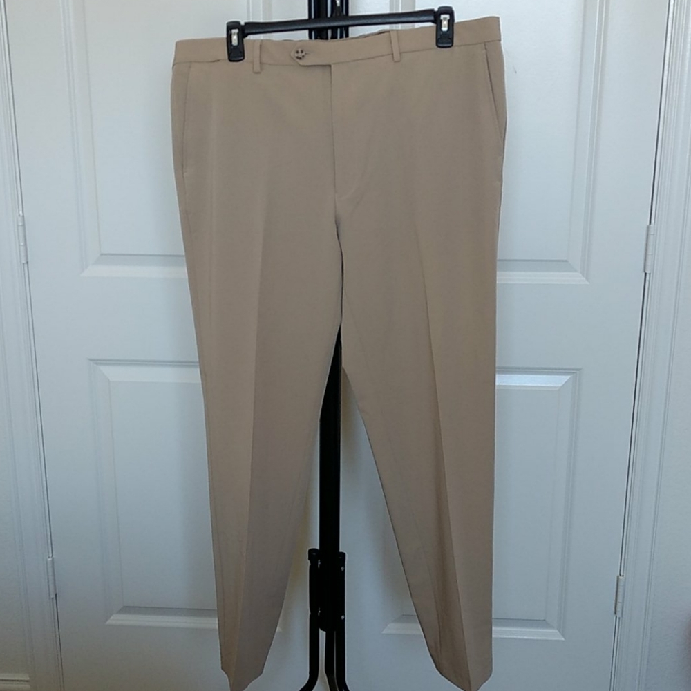 Nautica 42x32 men dress pants tan flat front